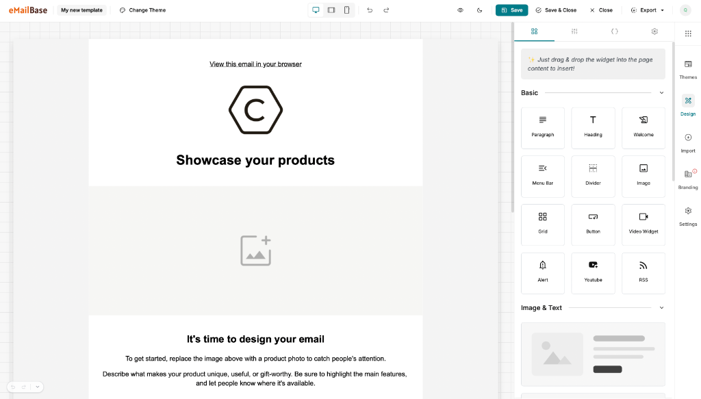 Trình biên soạn nội dung và công cụ AI trong eMailBase