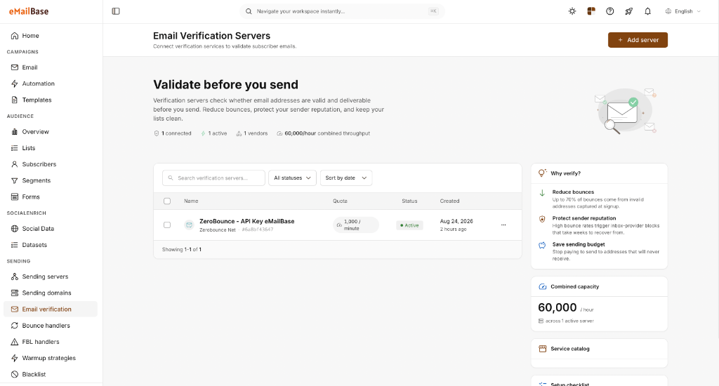 Công cụ xác thực và làm sạch danh bạ trong eMailBase